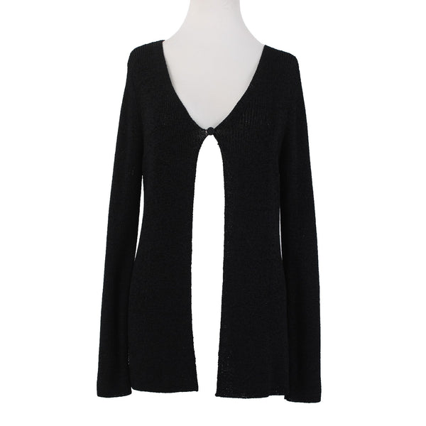 Dana Buchman Cardigan NEW $248 Sz S Black Open Knit Rayon Nylon Cardigan
