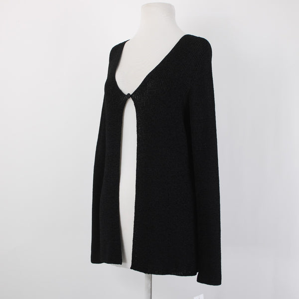 Dana Buchman Cardigan NEW $248 Sz S Black Open Knit Rayon Nylon Cardigan
