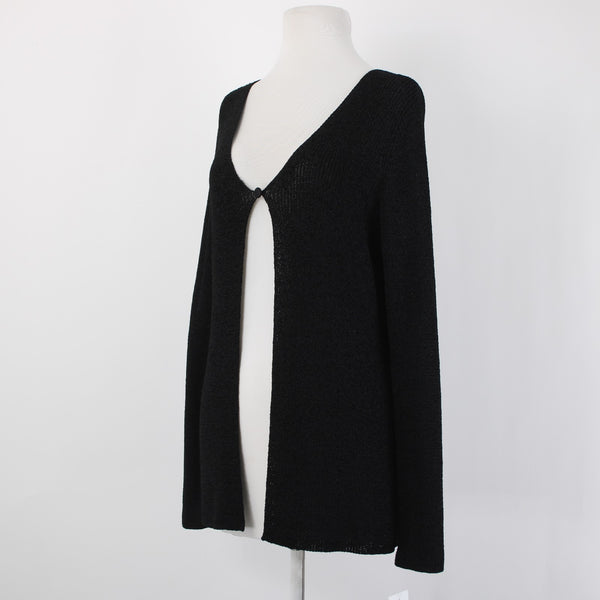 Dana Buchman Cardigan NEW $248 Sz S Black Open Knit Rayon Nylon Cardigan