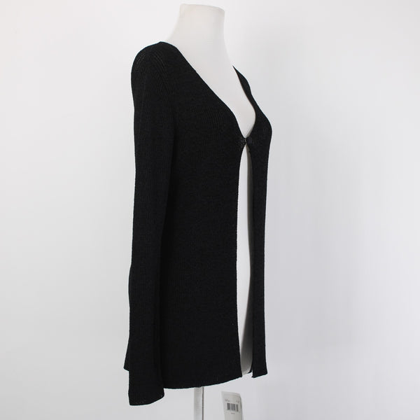 Dana Buchman Cardigan NEW $248 Sz S Black Open Knit Rayon Nylon Cardigan