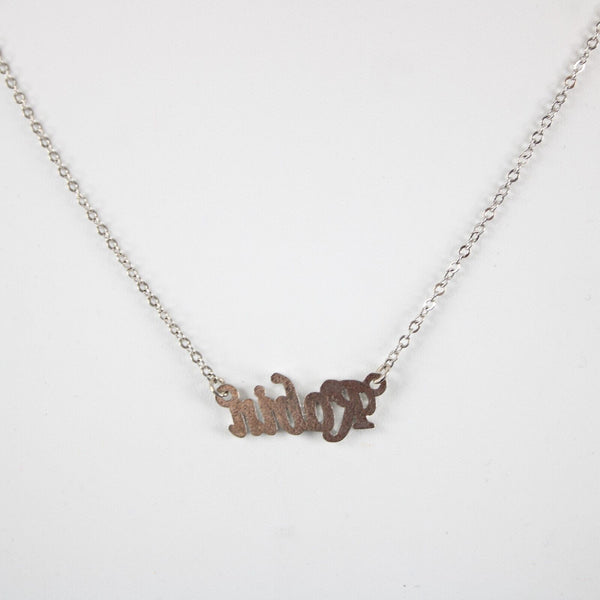 ROBIN Name NEW Silvertone Rhinestone 14.5" w 4.5" Multi Ring Ext Necklace