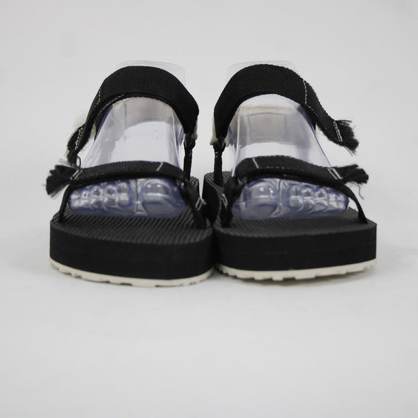 J Crew Sz 8.5 Black White Strappy Adjustable Hook Latch Straps Nylon 1" Sandals