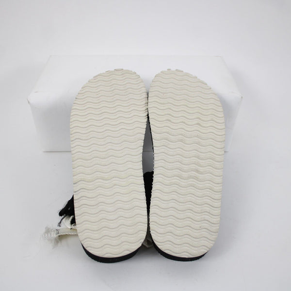 J Crew Sz 8.5 Black White Strappy Adjustable Hook Latch Straps Nylon 1" Sandals