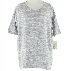 LulaRoe NEW XS Gray White Cotton Polyester Spandex Hi Lo Top