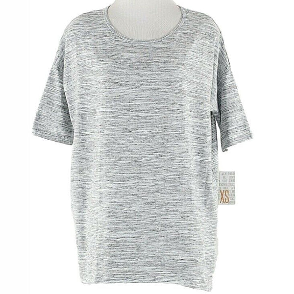 LulaRoe NEW XS Gray White Cotton Polyester Spandex Hi Lo Top