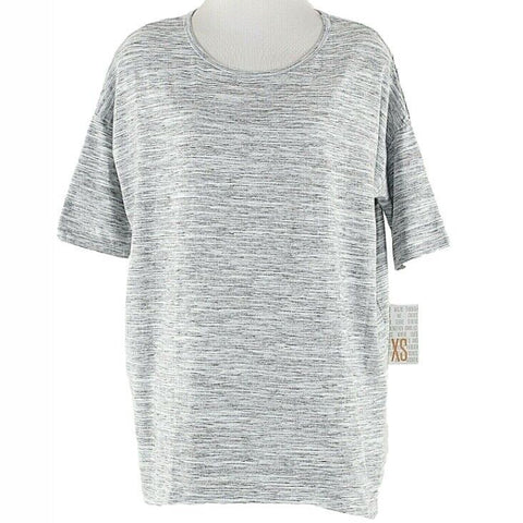 LulaRoe NEW XS Gray White Cotton Polyester Spandex Hi Lo Top