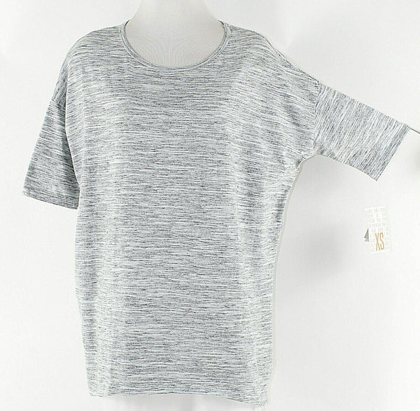 LulaRoe NEW XS Gray White Cotton Polyester Spandex Hi Lo Top