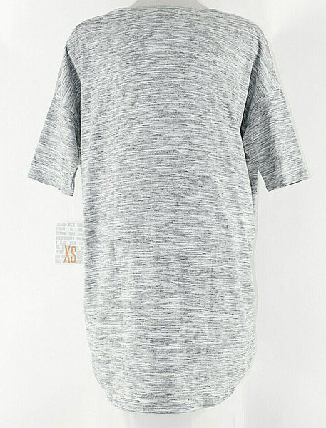 LulaRoe NEW XS Gray White Cotton Polyester Spandex Hi Lo Top