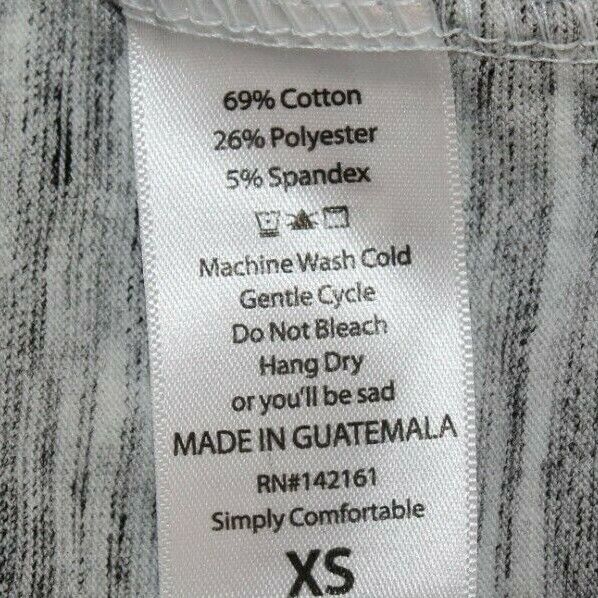 LulaRoe NEW XS Gray White Cotton Polyester Spandex Hi Lo Top