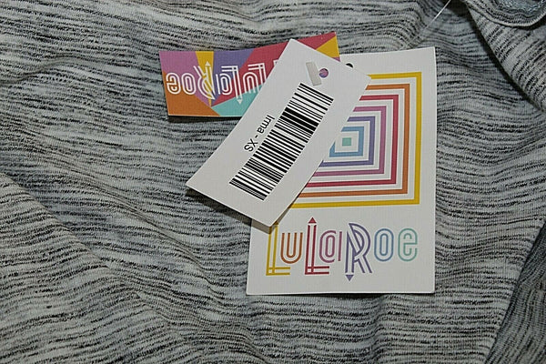 LulaRoe NEW XS Gray White Cotton Polyester Spandex Hi Lo Top