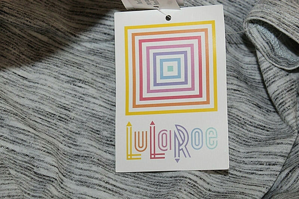 LulaRoe NEW XS Gray White Cotton Polyester Spandex Hi Lo Top