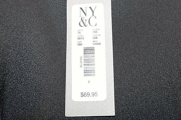 Eva Mendes NY&C NEW $70 Sz 6 Black Pocketed Slim Polyester Blend Pant