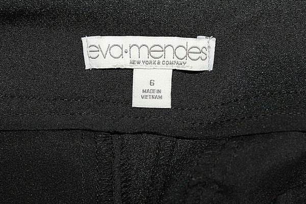 Eva Mendes NY&C NEW $70 Sz 6 Black Pocketed Slim Polyester Blend Pant