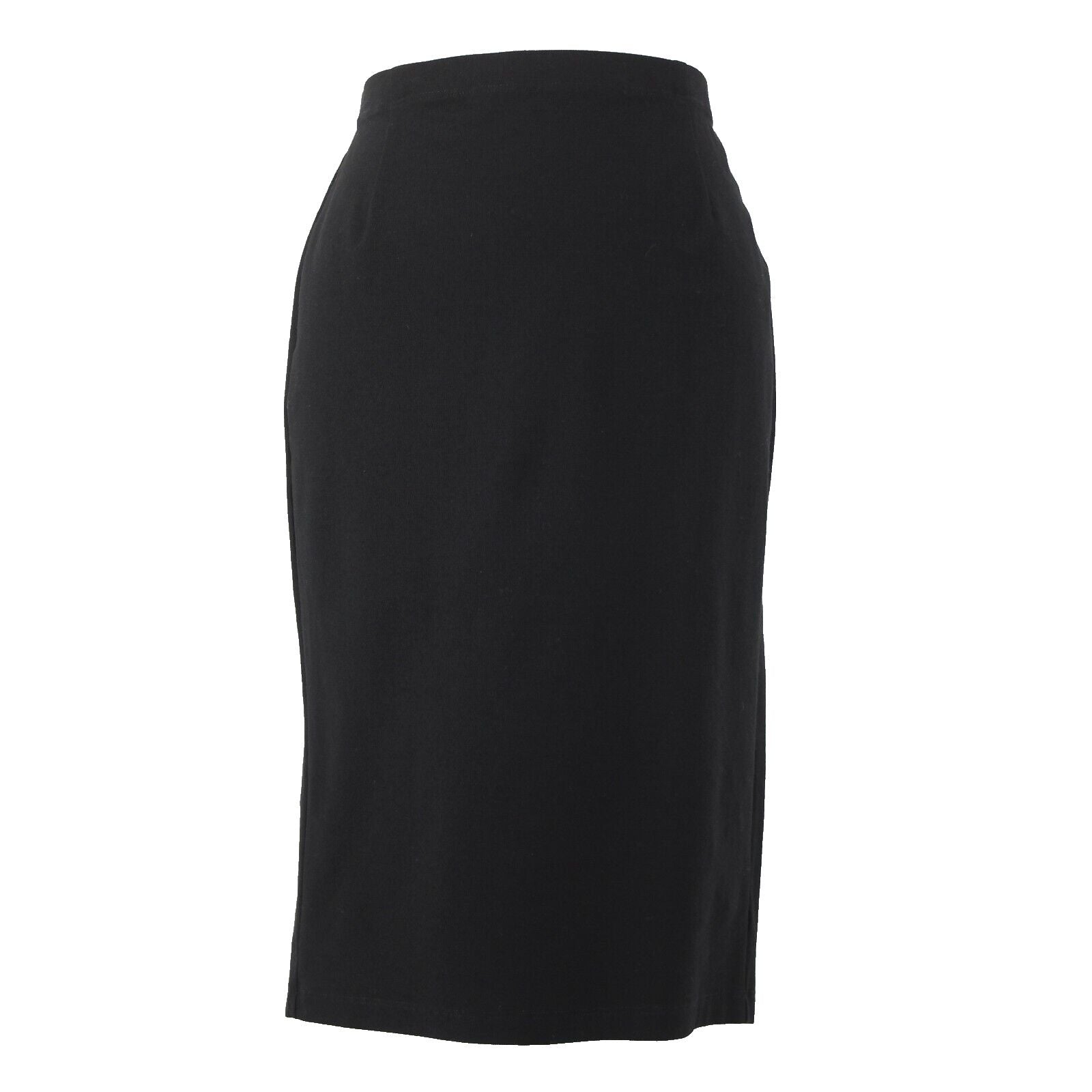 Eileen Fisher NEW $138 Eetk Sz L Black High Waisted Viscose Nylon Pencil Skirt