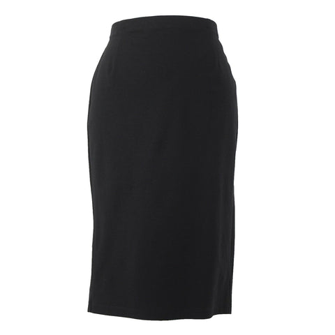 Eileen Fisher NEW $138 Eetk Sz L Black High Waisted Viscose Nylon Pencil Skirt