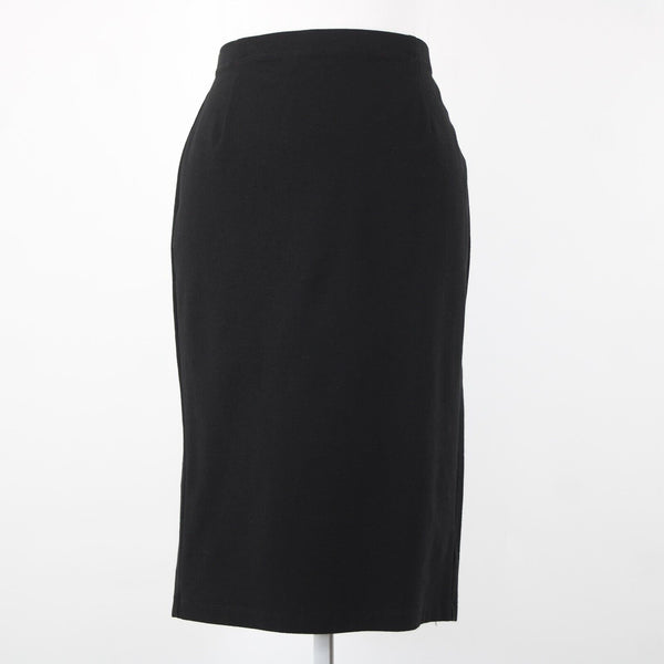 Eileen Fisher NEW $138 Eetk Sz L Black High Waisted Viscose Nylon Pencil Skirt