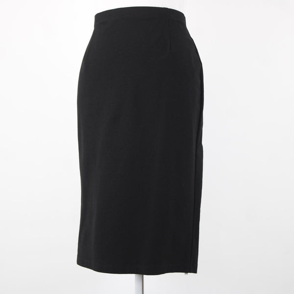 Eileen Fisher NEW $138 Eetk Sz L Black High Waisted Viscose Nylon Pencil Skirt