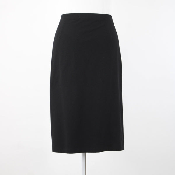 Eileen Fisher NEW $138 Eetk Sz L Black High Waisted Viscose Nylon Pencil Skirt