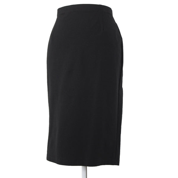Eileen Fisher NEW $138 Eetk Sz L Black High Waisted Viscose Nylon Pencil Skirt