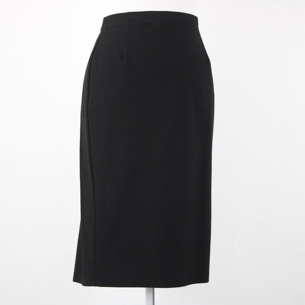 Eileen Fisher NEW $138 Eetk Sz L Black High Waisted Viscose Nylon Pencil Skirt