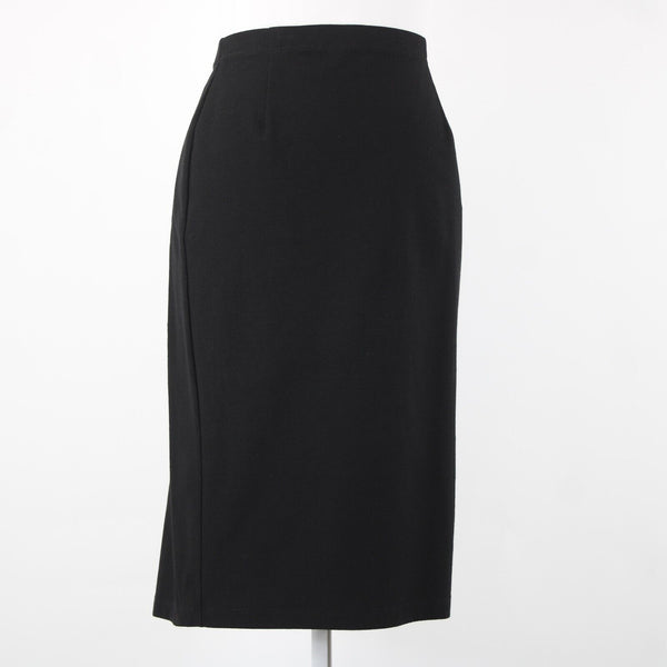 Eileen Fisher NEW $138 Eetk Sz L Black High Waisted Viscose Nylon Pencil Skirt