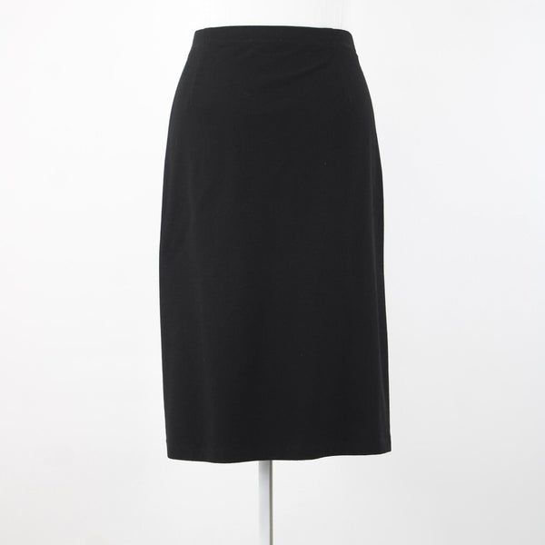 Eileen Fisher NEW $138 Eetk Sz L Black High Waisted Viscose Nylon Pencil Skirt