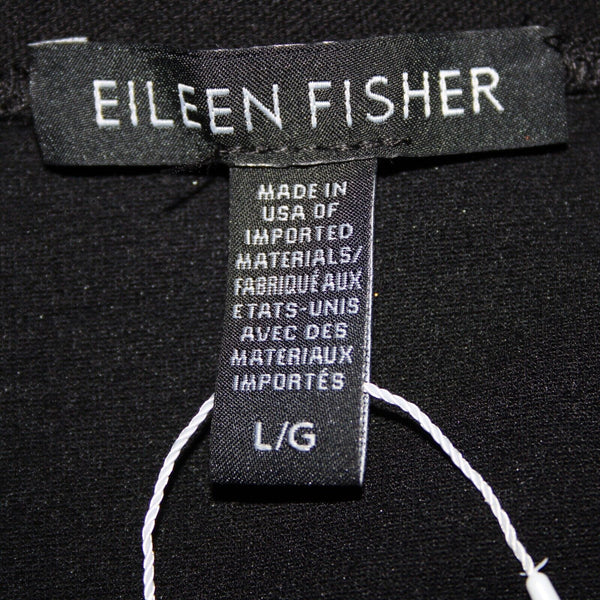 Eileen Fisher NEW $138 Eetk Sz L Black High Waisted Viscose Nylon Pencil Skirt