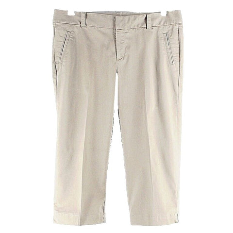 Dockers Sz 16 x 21 Taupe Cotton Polyester Elastane Straight Leg Capri Pant