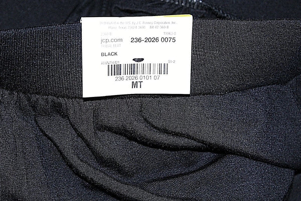 Liz Claiborne NEW Sz MT Black Wide Leg Pocket Rayon Spandex Elastic Crop Pant