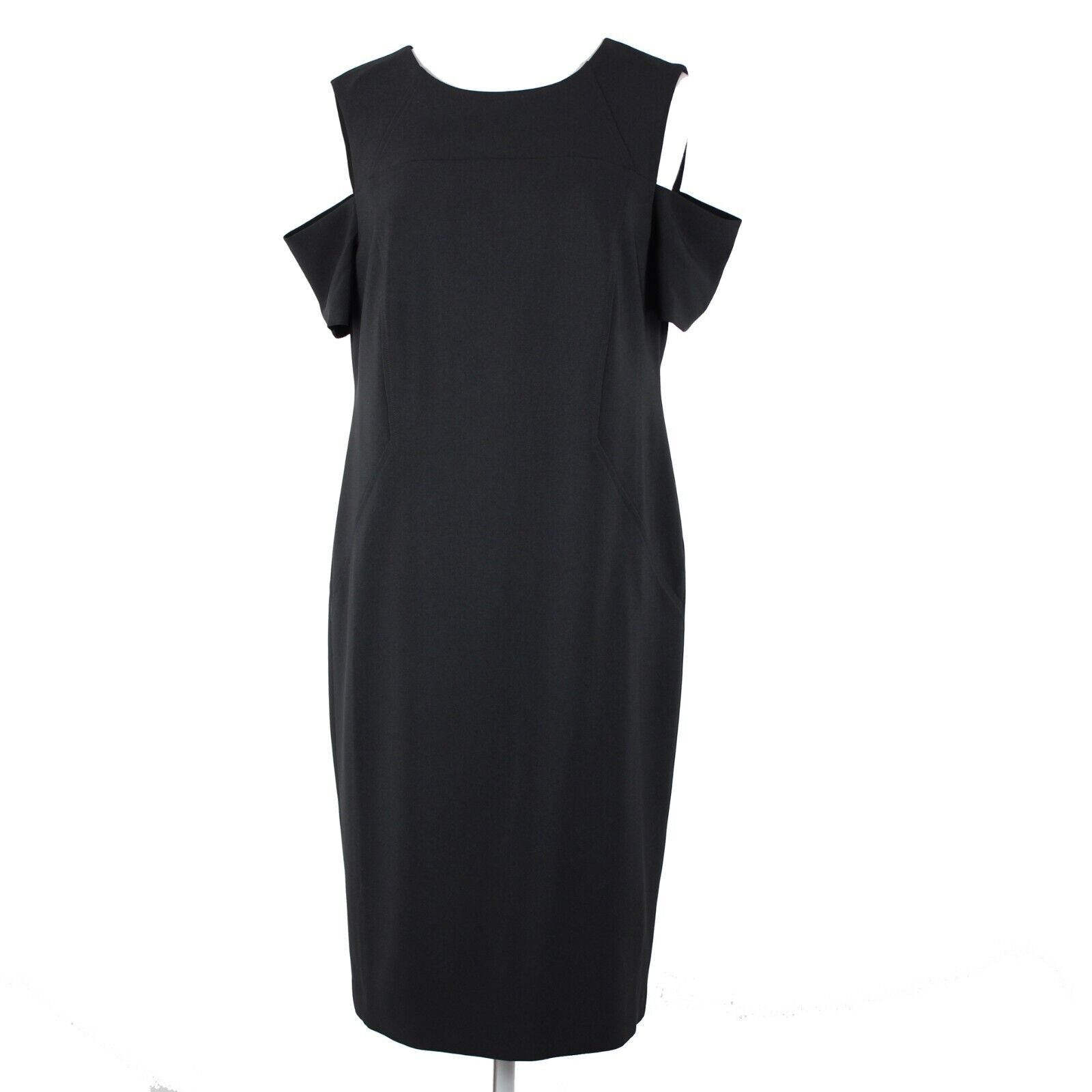 Chicos NEW $139 Sz 0.5 Black Cold Shoulder Seamed Polyester Spandex Dress
