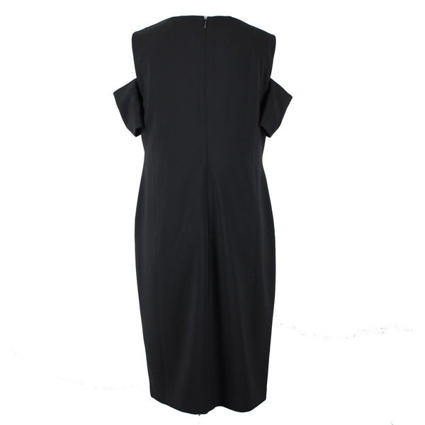 Chicos NEW $139 Sz 0.5 Black Cold Shoulder Seamed Polyester Spandex Dress