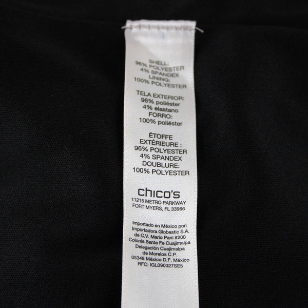 Chicos NEW $139 Sz 0.5 Black Cold Shoulder Seamed Polyester Spandex Dress