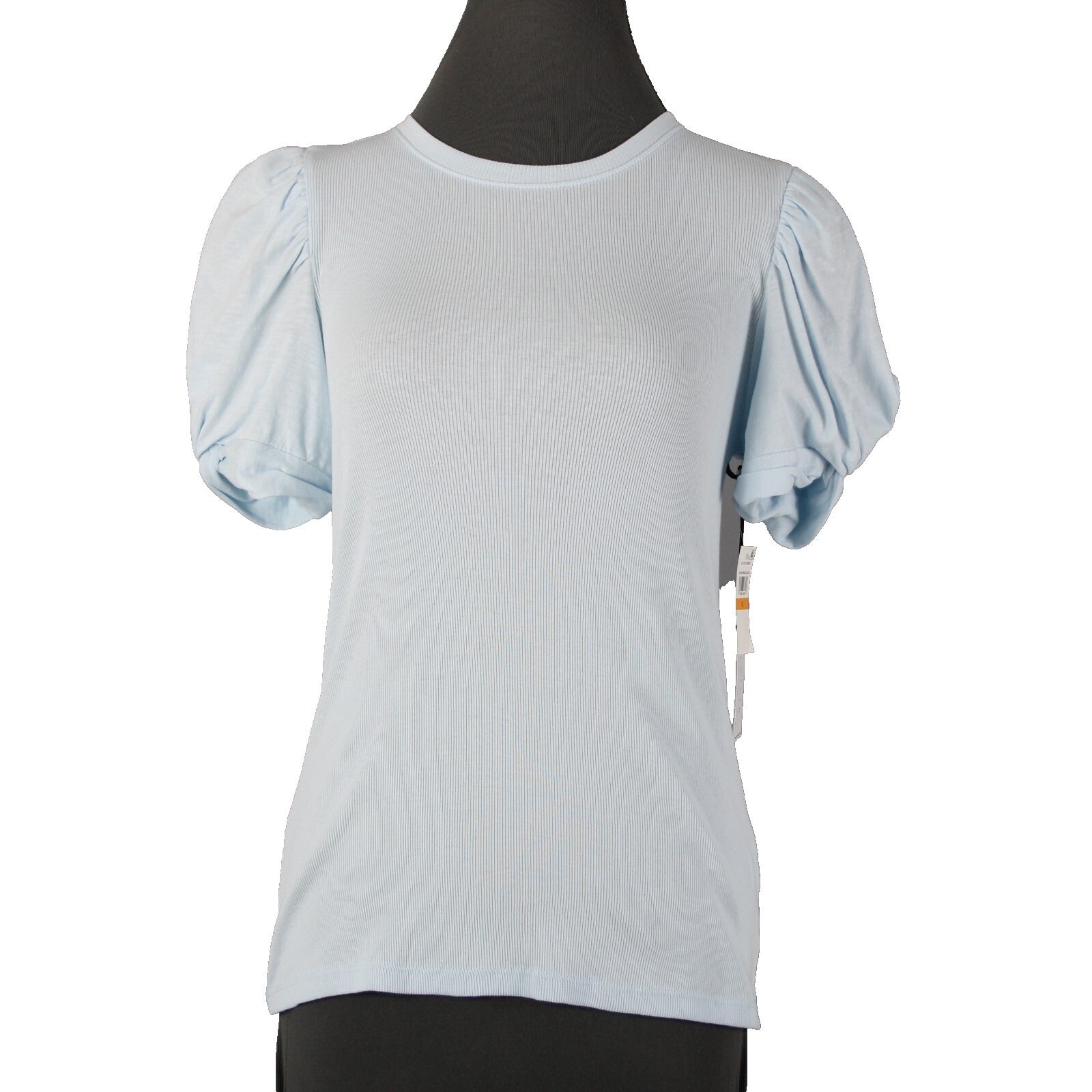 1. State NEW Sz S Light Blue Lake Puff Sleeves 100% Cotton Top
