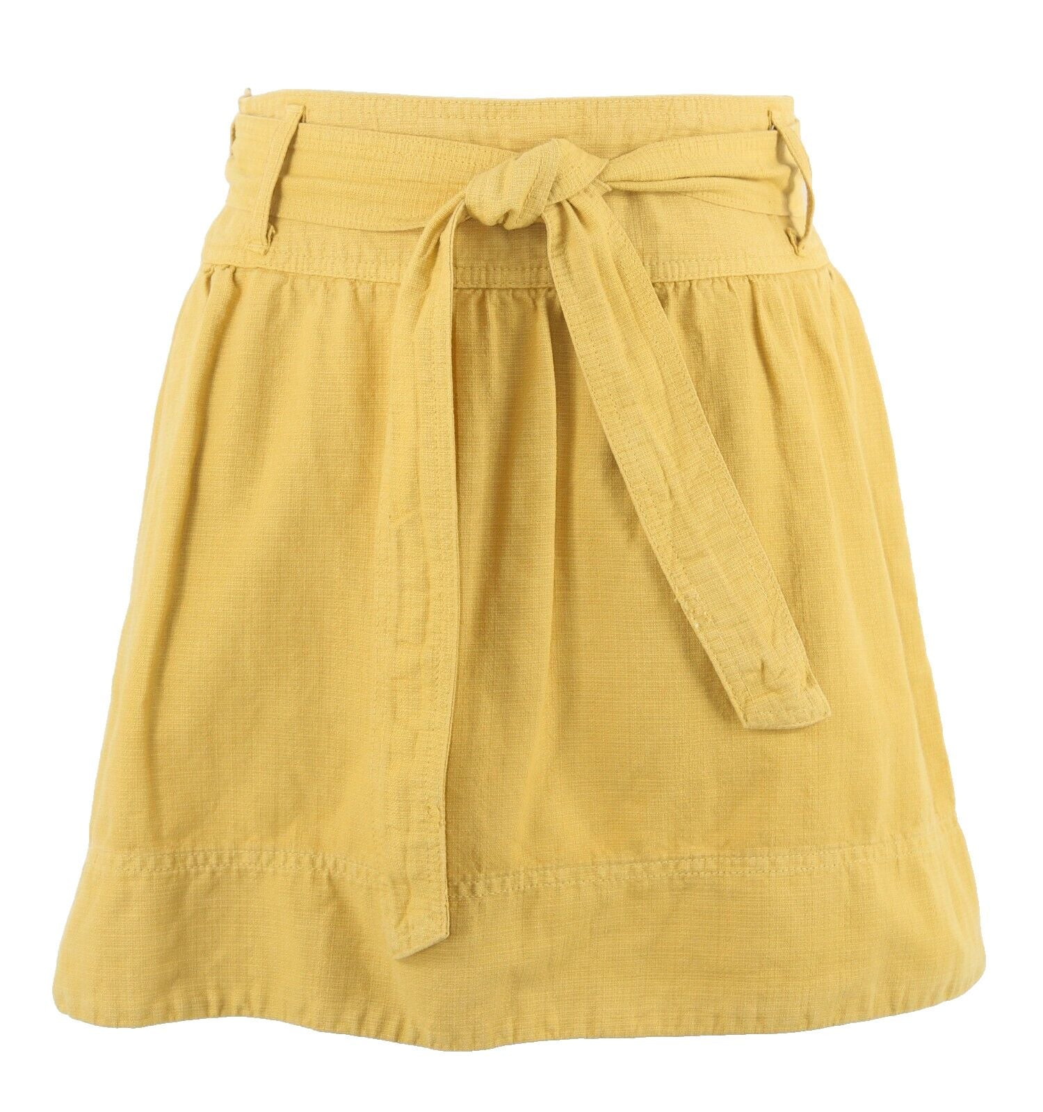 Sanctuary NEW $110 Sz S Maize Yellow Sash Tie Pocketed 100% Cotton Skirt