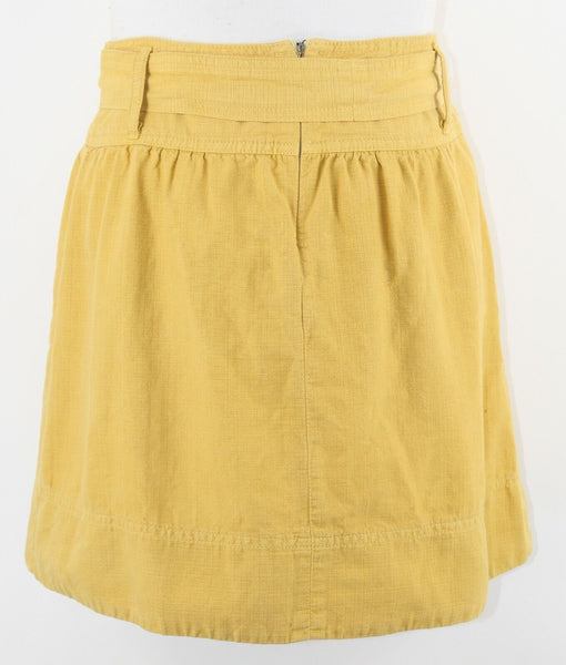 Sanctuary NEW $110 Sz S Maize Yellow Sash Tie Pocketed 100% Cotton Skirt