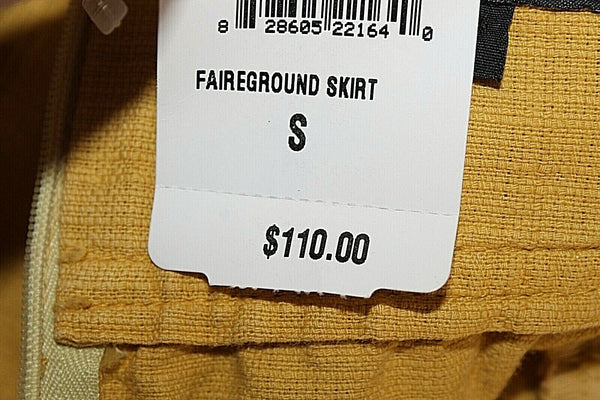 Sanctuary NEW $110 Sz S Maize Yellow Sash Tie Pocketed 100% Cotton Skirt