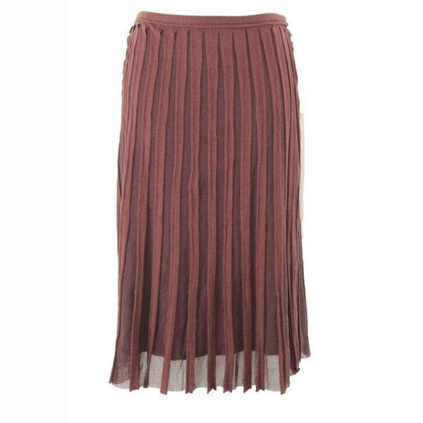 Max Studio Sz XS Brown Cotton Blend Mesh Insert 100% Cotton Lined Skirt