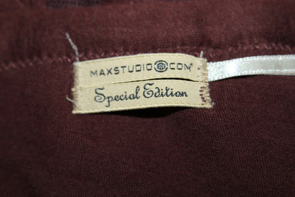 Max Studio Sz XS Brown Cotton Blend Mesh Insert 100% Cotton Lined Skirt