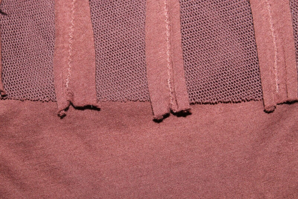 Max Studio Sz XS Brown Cotton Blend Mesh Insert 100% Cotton Lined Skirt