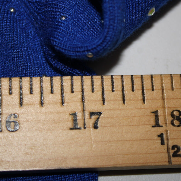 Fontana Sz M Royal Blue Silver Rhinestones Zipper Viscose Nylon AS IS Jacket