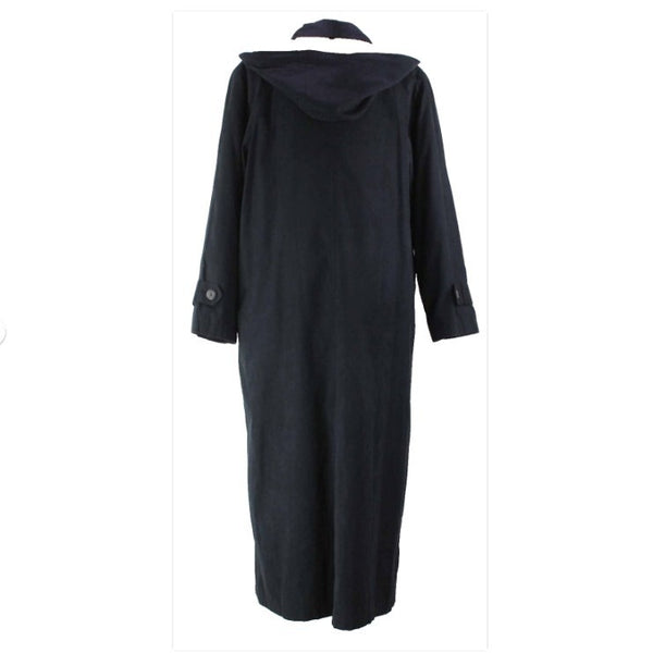 Gallery Sz 6 Black Tan Poly Acrylic Cotton Faux Suede Zip Out Lining Coat