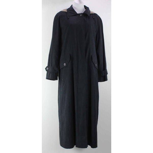 Gallery Sz 6 Black Tan Poly Acrylic Cotton Faux Suede Zip Out Lining Coat