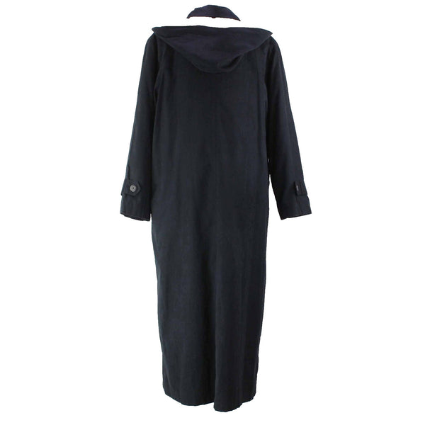 Gallery Sz 6 Black Tan Poly Acrylic Cotton Faux Suede Zip Out Lining Coat