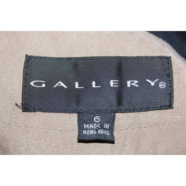 Gallery Sz 6 Black Tan Poly Acrylic Cotton Faux Suede Zip Out Lining Coat
