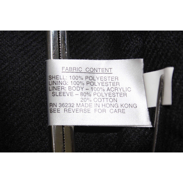 Gallery Sz 6 Black Tan Poly Acrylic Cotton Faux Suede Zip Out Lining Coat