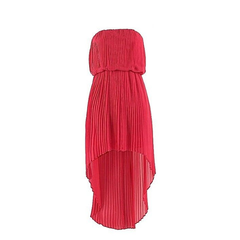 BCBGeneration NEW $138 S Magenta Strapless Pleats Hi Lo 100% Poly Dress