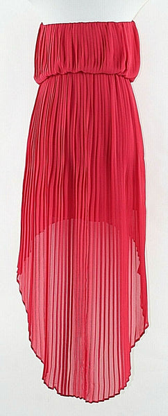 BCBGeneration NEW $138 S Magenta Strapless Pleats Hi Lo 100% Poly Dress