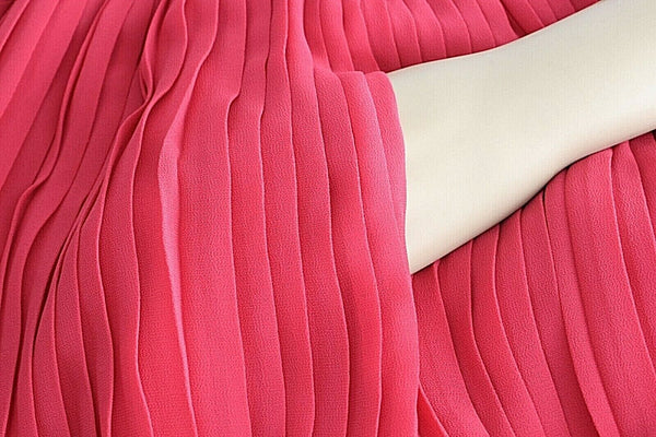 BCBGeneration NEW $138 S Magenta Strapless Pleats Hi Lo 100% Poly Dress