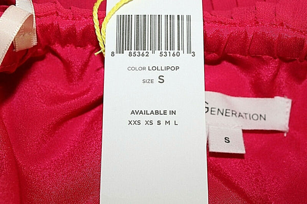 BCBGeneration NEW $138 S Magenta Strapless Pleats Hi Lo 100% Poly Dress