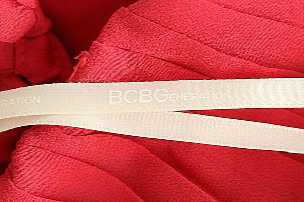 BCBGeneration NEW $138 S Magenta Strapless Pleats Hi Lo 100% Poly Dress